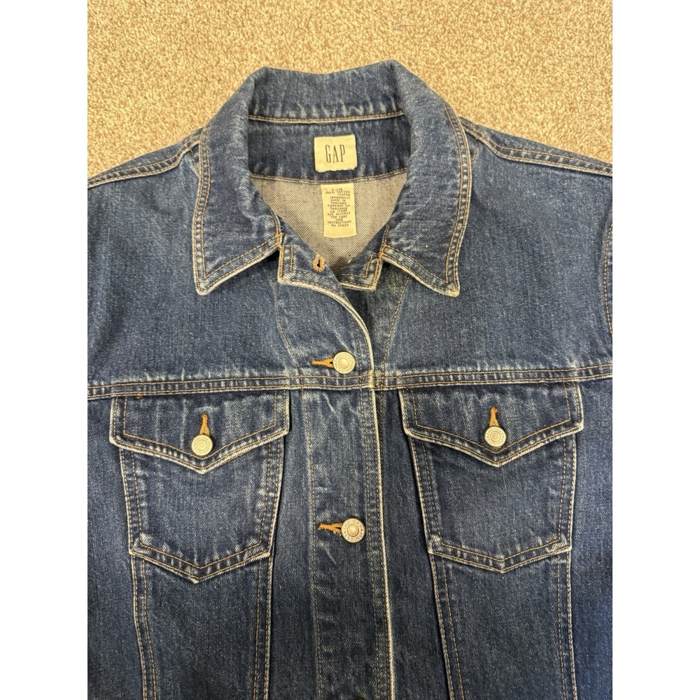 GAP 1969 Denim Jacket Woman's Size L Icon Style Blue Medium (READ) - Picture 3 of 9